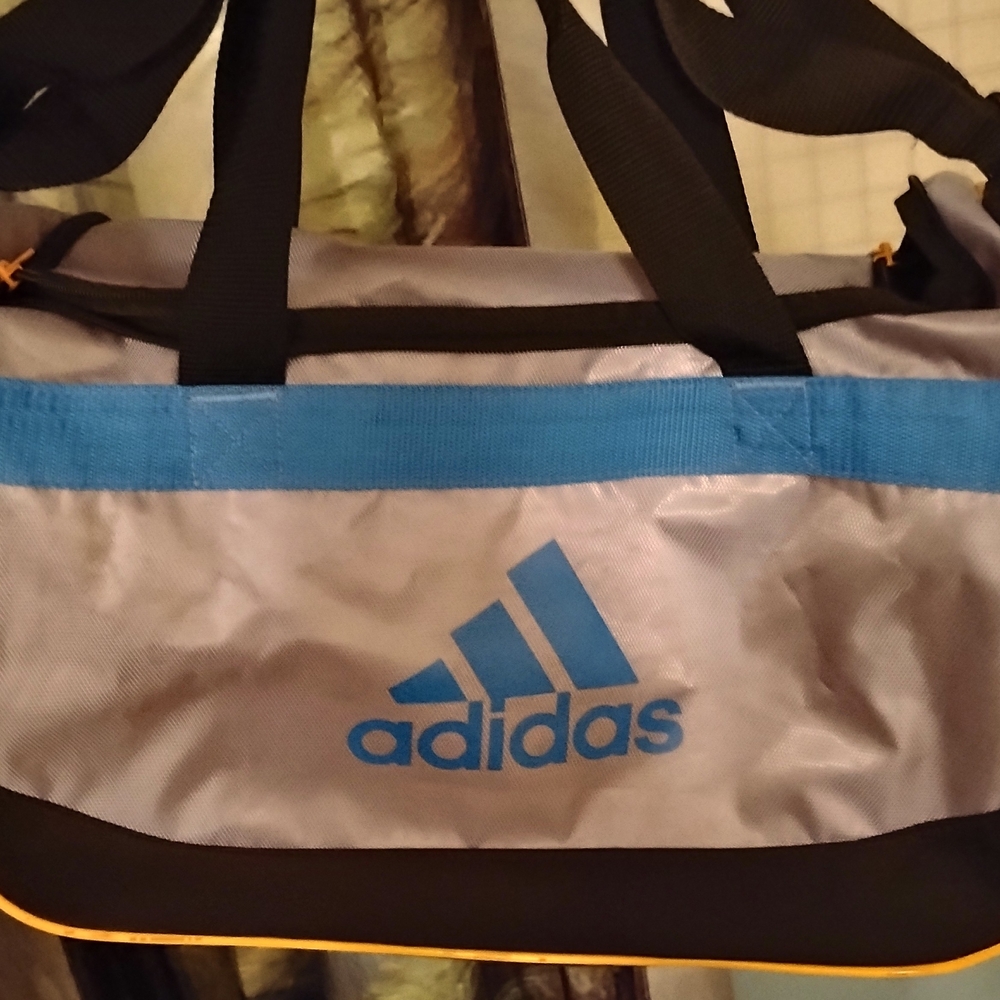 Adidas Men's Blue and Gray Duffel Bag